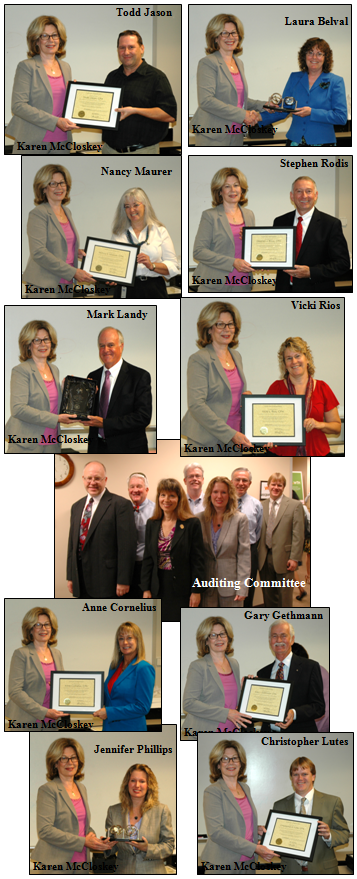 various board and committee members receiving awards for service