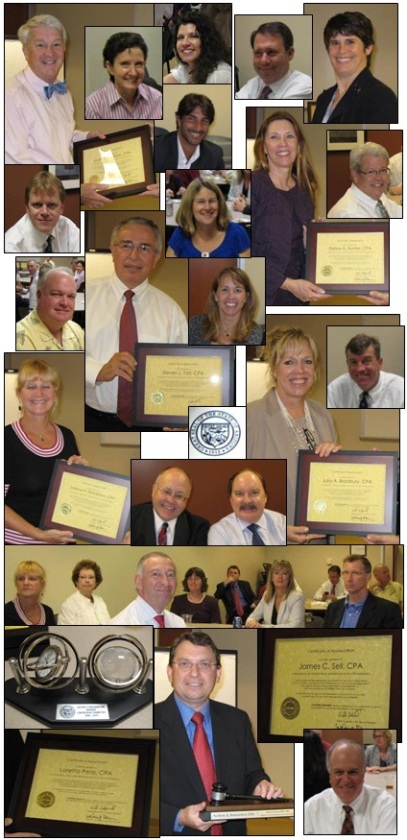 various board and committee members receiving awards for service