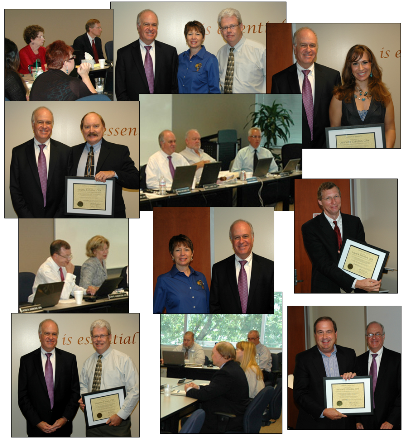 various board and committee members receiving awards for service