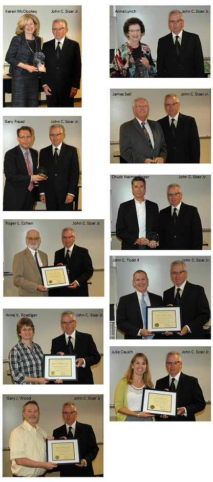 various board and committee members receiving awards for service