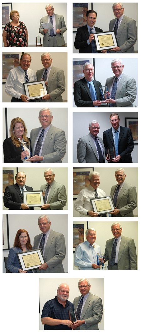 various board and committee members receiving awards for service